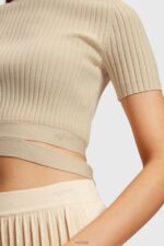 Esprit Pleated top Women Sand Sweaters P0D0X376 - Image 2