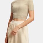 Esprit Pleated top Women Sand Sweaters P0D0X376