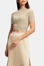 Esprit Pleated top Women Sand Sweaters P0D0X376
