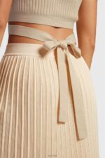 Esprit Pleated top Women Sand Sweaters P0D0X376 - Image 3