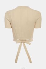 Esprit Pleated top Women Sand Sweaters P0D0X376 - Image 5