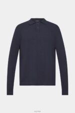 Esprit Polo jumper Men Navy Sweaters P0D0X683 - Image 5