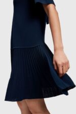 Esprit Pretty Pleats Frill Hem Dress Women Navy Dresses P0D0X470 - Image 2