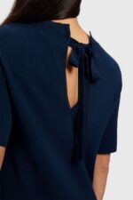 Esprit Pretty Pleats Frill Hem Dress Women Navy Dresses P0D0X470 - Image 3