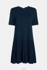 Esprit Pretty Pleats Frill Hem Dress Women Navy Dresses P0D0X470 - Image 4