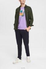 Esprit Print t-shirt Men Lilac T-Shirts P0D0X889 - Image 2