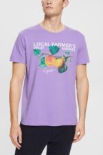 Esprit Print t-shirt Men Lilac T-Shirts P0D0X889