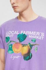 Esprit Print t-shirt Men Lilac T-Shirts P0D0X889 - Image 3