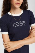 Esprit Print t-shirt Women Navy T-Shirts P0D0X543 - Image 3