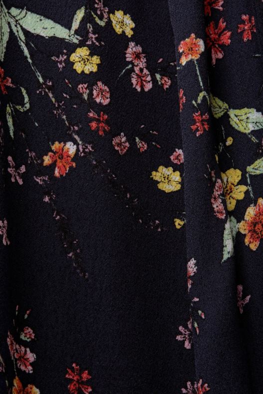 Esprit Printed midi dress with a tie belt Women Dark Blue Dresses P0D0X189 - Image 4