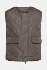 Esprit Quilted vest Men Dark Khaki Vest P0D0X842 - Image 5