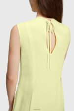 Esprit RAYON SILK Tank Dress Women Lime Yellow Dresses P0D0X452 - Image 2