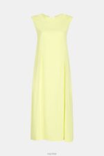 Esprit RAYON SILK Tank Dress Women Lime Yellow Dresses P0D0X452 - Image 4