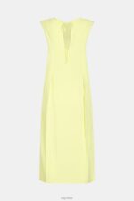 Esprit RAYON SILK Tank Dress Women Lime Yellow Dresses P0D0X452 - Image 5