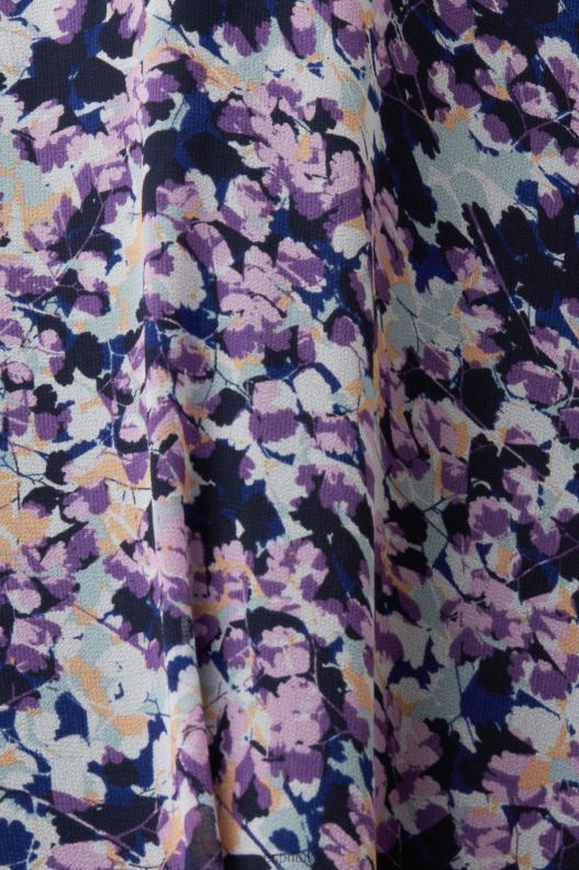 Esprit Recycled: Chiffon dress with a gathered waist Women Navy Floral Dresses P0D0X68 - Image 4