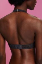 Esprit Recycled: halterneck soft bra with lace Women Anthracite Top P0D0X77 - Image 2