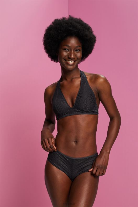 Esprit Recycled: halterneck soft bra with lace Women Anthracite Top P0D0X77 - Image 1