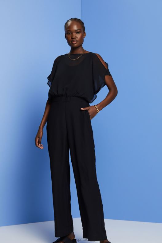 esprit_recycled_long_chiffon_jumpsuit_women_black_suit_p0d0x75.jpg Esprit Recycled: long chiffon jumpsuit Women Black Suit P0D0X75 - Image 1