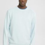 Esprit Recycled: plain-coloured sweatshirt Men Light Aqua Green Sweatshirts & Hoodies P0D0X749