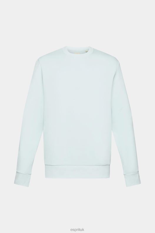 Esprit Recycled: plain-coloured sweatshirt Men Light Aqua Green Sweatshirts & Hoodies P0D0X749 - Image 5