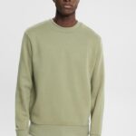 Esprit Recycled: plain-coloured sweatshirt Men Light Khaki Sweatshirts & Hoodies P0D0X748