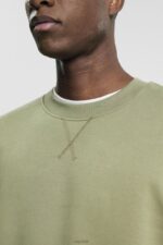 Esprit Recycled: plain-coloured sweatshirt Men Light Khaki Sweatshirts & Hoodies P0D0X748 - Image 3