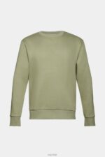 Esprit Recycled: plain-coloured sweatshirt Men Light Khaki Sweatshirts & Hoodies P0D0X748 - Image 5