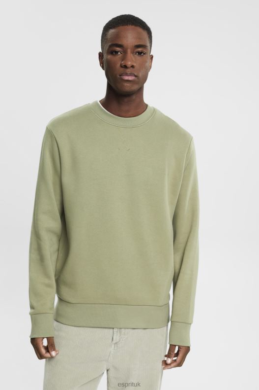 Esprit Recycled: plain-coloured sweatshirt Men Light Khaki Sweatshirts & Hoodies P0D0X748 - Image 1
