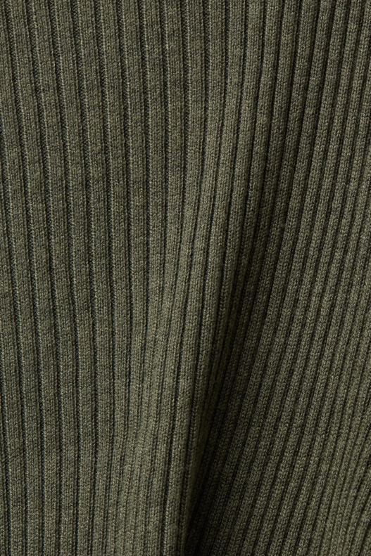Esprit Recycled: ribbed cardigan with handkerchief hem Women Khaki Green Sweaters P0D0X24 - Image 4