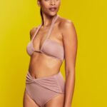 Esprit Recycled: sparkly bandeau top Women Cinnamon Swim P0D0X83