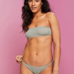 Esprit Recycled: wireless bandeau top Women Khaki Green Swim P0D0X81