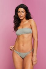 Esprit Recycled: wireless bandeau top Women Khaki Green Swim P0D0X81