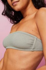 Esprit Recycled: wireless bandeau top Women Khaki Green Swim P0D0X81 - Image 3