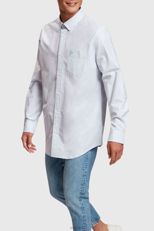 Esprit Regular fit oxford shirt Men Light Blue Shirts P0D0X800 - Image 2