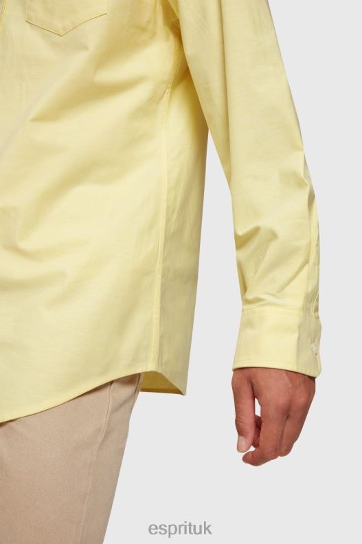 Esprit Regular fit oxford shirt Men Sunflower Yellow Shirts P0D0X801 - Image 5
