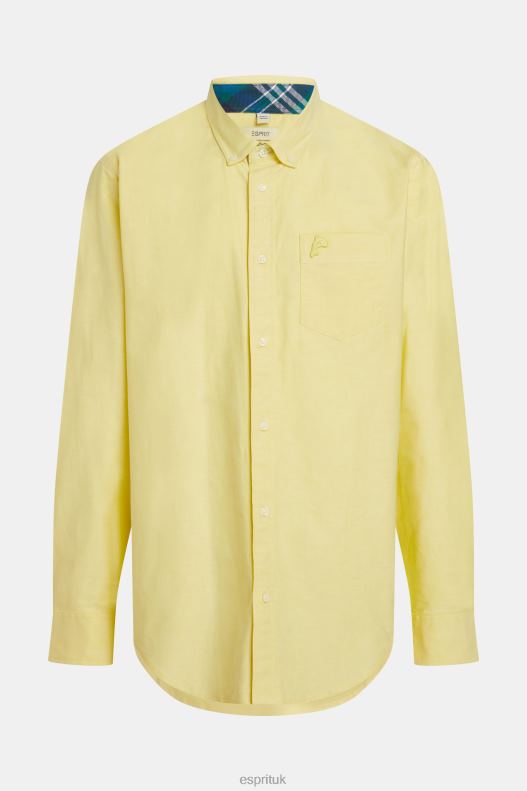 Esprit Regular fit oxford shirt Men Sunflower Yellow Shirts P0D0X801 - Image 6