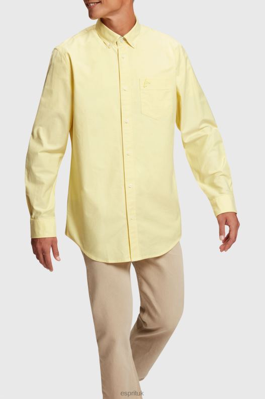 Esprit Regular fit oxford shirt Men Sunflower Yellow Shirts P0D0X801 - Image 1