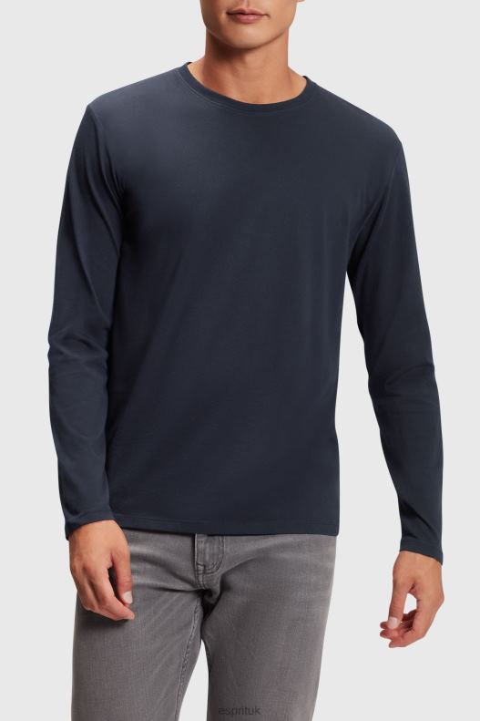 Esprit Regular solid jersey t-shirt Men Black T-Shirts P0D0X858 - Image 1