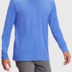 Esprit Regular solid jersey t-shirt Men Blue T-Shirts P0D0X861