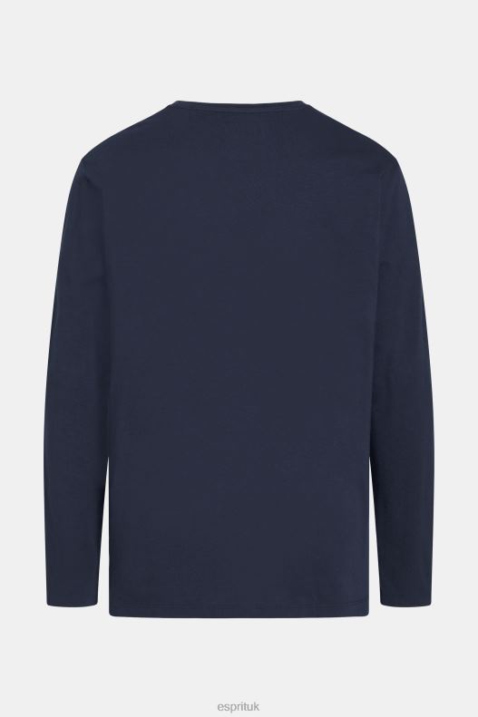 Esprit Regular solid jersey t-shirt Men Navy T-Shirts P0D0X860 - Image 5