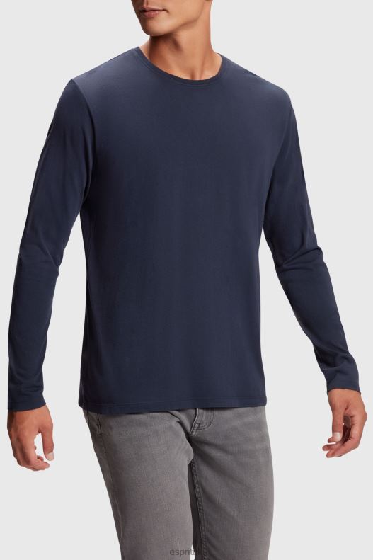 Esprit Regular solid jersey t-shirt Men Navy T-Shirts P0D0X860 - Image 1