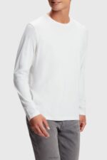 Esprit Regular solid jersey t-shirt Men White T-Shirts P0D0X859