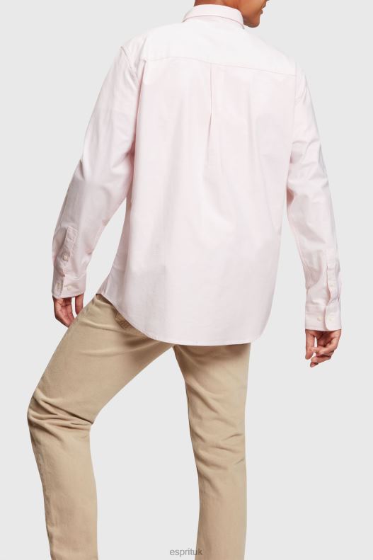 Esprit Relaxed fit all-over print oxford shirt Men Light Pink Shirts P0D0X796 - Image 3