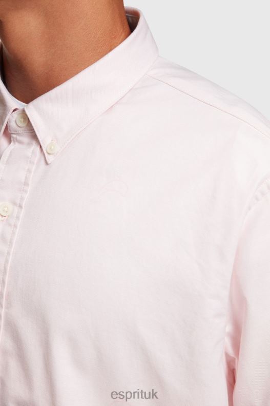 Esprit Relaxed fit all-over print oxford shirt Men Light Pink Shirts P0D0X796 - Image 4