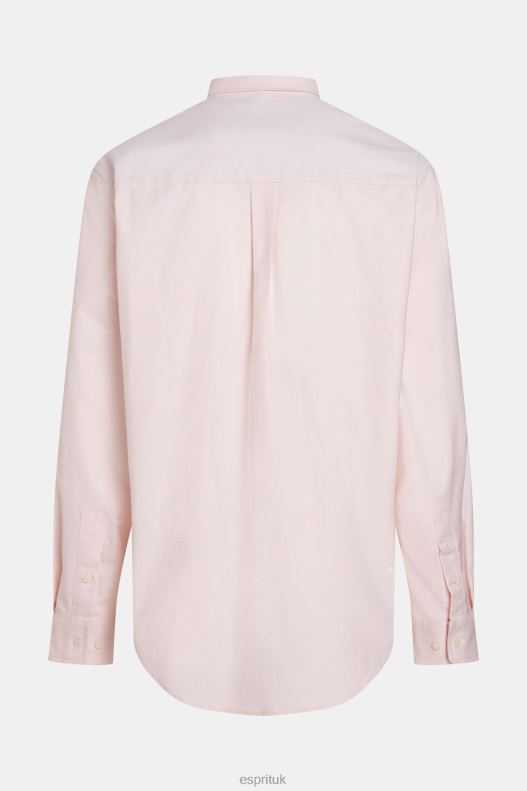 Esprit Relaxed fit all-over print oxford shirt Men Light Pink Shirts P0D0X796 - Image 7