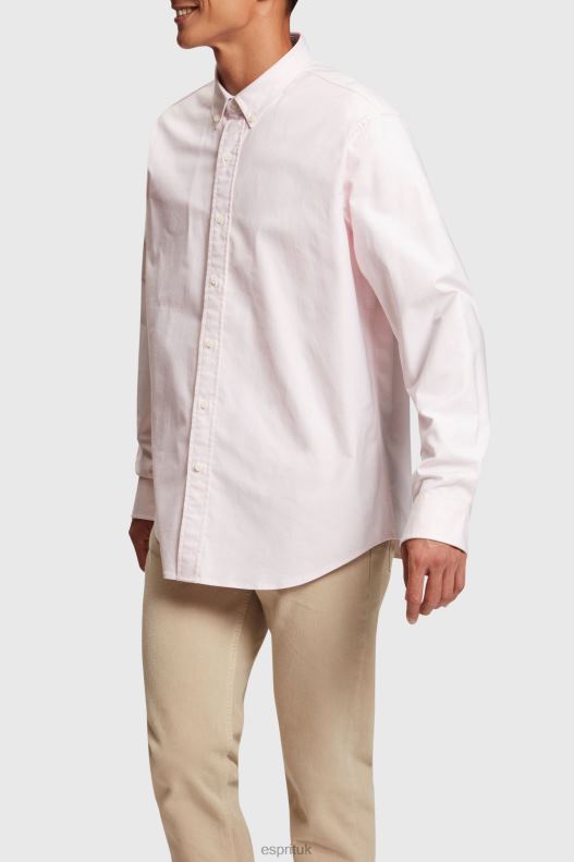 Esprit Relaxed fit all-over print oxford shirt Men Light Pink Shirts P0D0X796 - Image 1