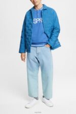 Esprit Relaxed fit logo sweatshirt Men Blue Sweatshirts & Hoodies P0D0X783 - Image 2