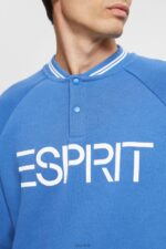 Esprit Relaxed fit logo sweatshirt Men Blue Sweatshirts & Hoodies P0D0X783 - Image 3