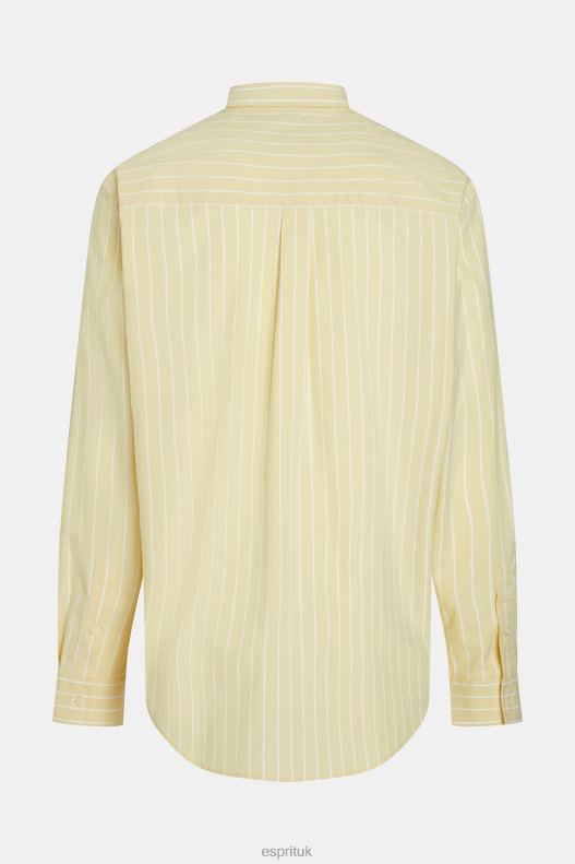 Esprit Relaxed fit striped poplin shirt Men Sunflower Yellow Shirts P0D0X798 - Image 7
