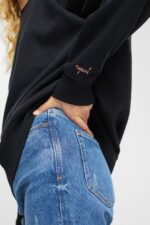 Esprit Relaxed Fit Sweatshirt Women Black Sweatshirts & Hoodies P0D0X522 - Image 3